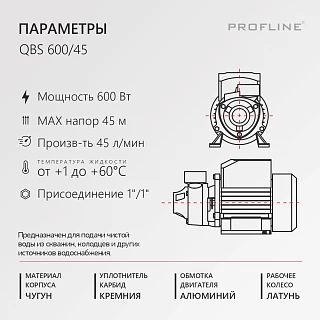 Насос поверхностный вихревой PROFLINE QBS 600/45
