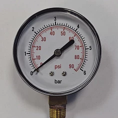 Манометр особопрочный D 63 мм, 1/4" радиальный/bottom 0~0,5 - 0~6